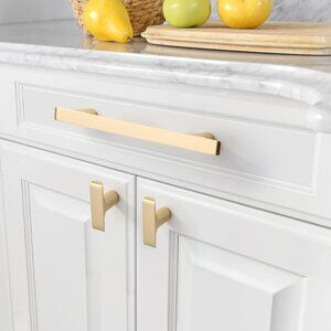 10 Pack Brushed Gold Cabinet Pulls, 5 Inch(128MM) Hole Centers